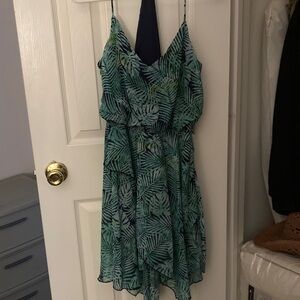 Speechless Green and Blue Leaf Print Dress women’s size medium
